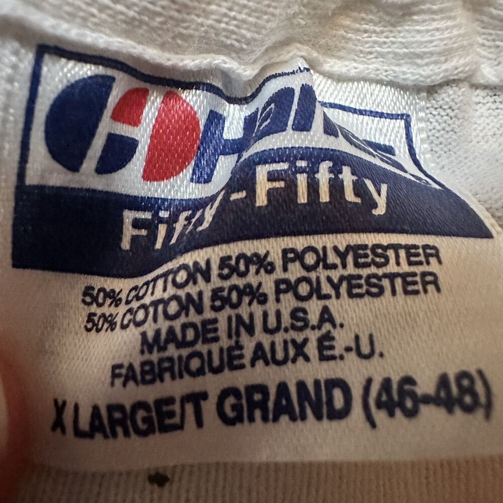 Vintage 90s Hanes 50/50 Single Stitch American Flag Shirt - Picture 6 of 7
